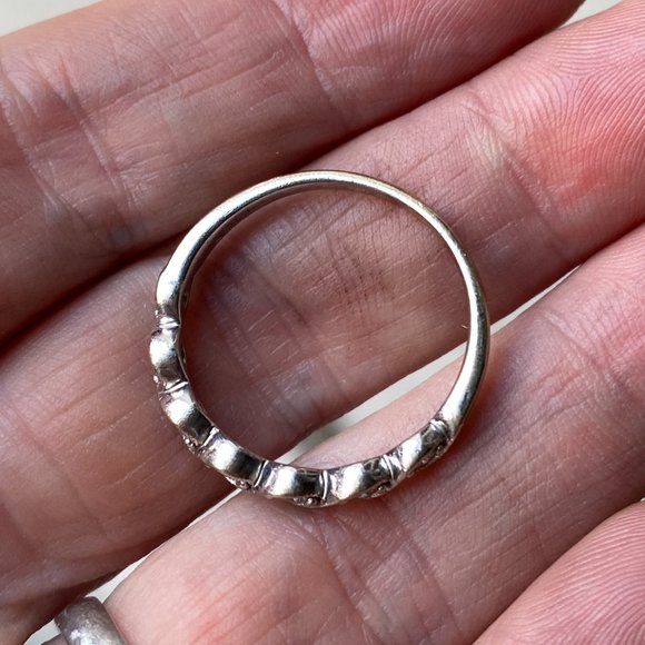 14K White Gold Diamond Half Eternity Ring - Picture 7 of 9